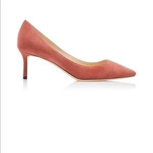 NWT JIMMY CHOO brand new Romy 60 mid heel pointy toe in rose color never worn 38